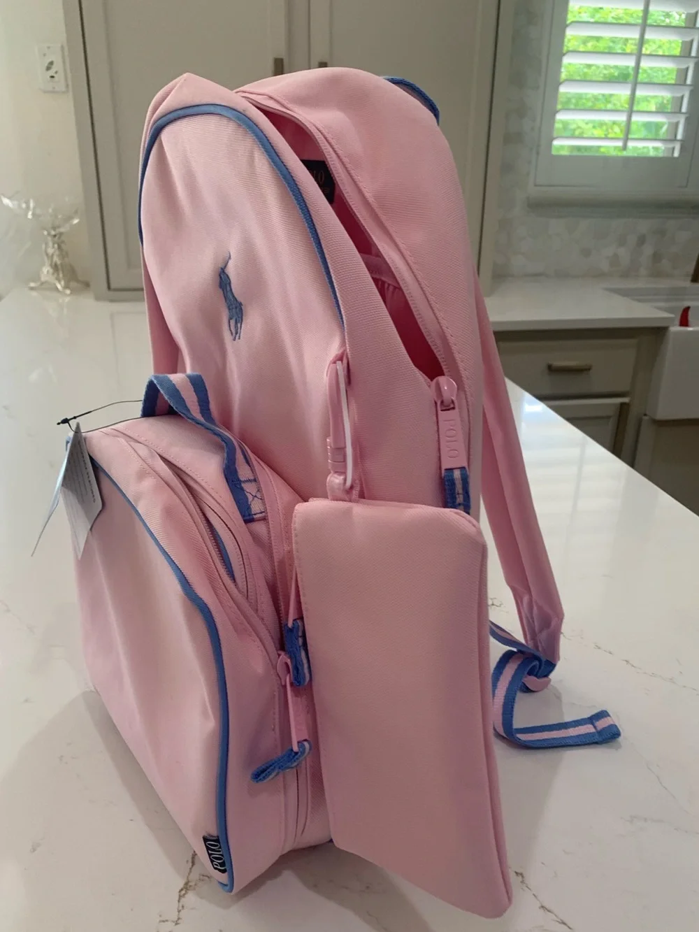 New 3pcs Polo Ralph Lauren Big girls Backpack Lunch Box & Pencil Case